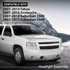 G-PLUS LED Headlights Assembly Front Headlamps Fit Chevy Tahoe Suburban 1500 2007-2014,Fit Chevy Avalanche Suburban 2500 2007-2013 Clear Lens Chrome Housing Amber Reflector,faros delanteros