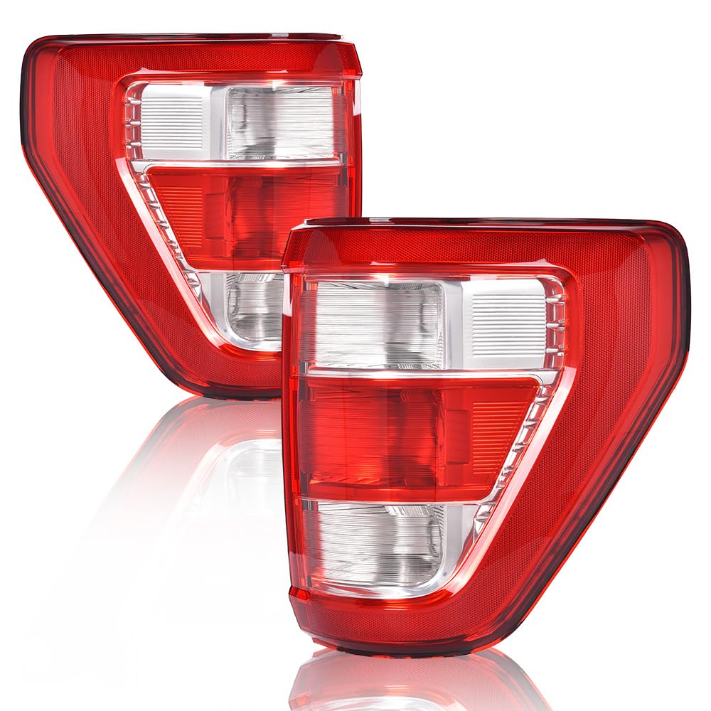 G-PLUS Tail Lights Brake Lamp w/o Bulbs Compatible with Ford F150 XL 2021-2023,Fit w/Factory Incandescent & w/o Blind Spot Tail Light Models Only Left Right Luces TraserasAssembly