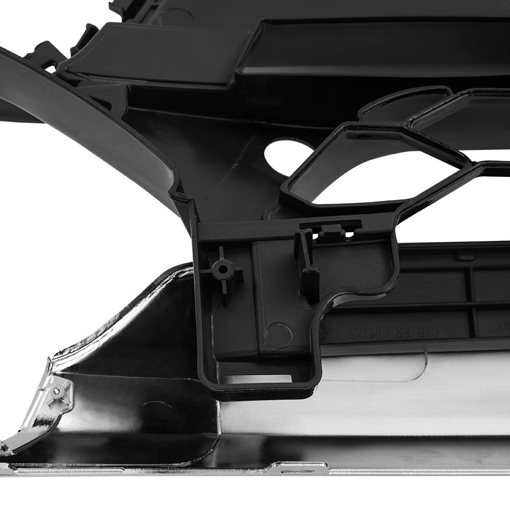 G-PLUS Chrome Front Bumper Mesh Grill Grille Black Compatible with 2018 2019 Accord 4dr Sedan 71111-TVA-A5, 71111TVAA5
