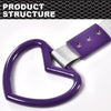G-PLUS JDM Tsurikawa Ring Heart Subway Train Bus Car Handle Hand Straps Drift Charm,Rear Bumper Warning Ring (Purple)