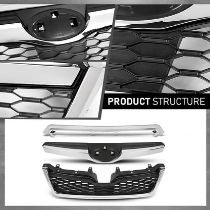 G-PLUS Front Chrome Grille Grill Factory Style Compatible with Subaru Forester 2014-2018 91121SG060, 91121SG040