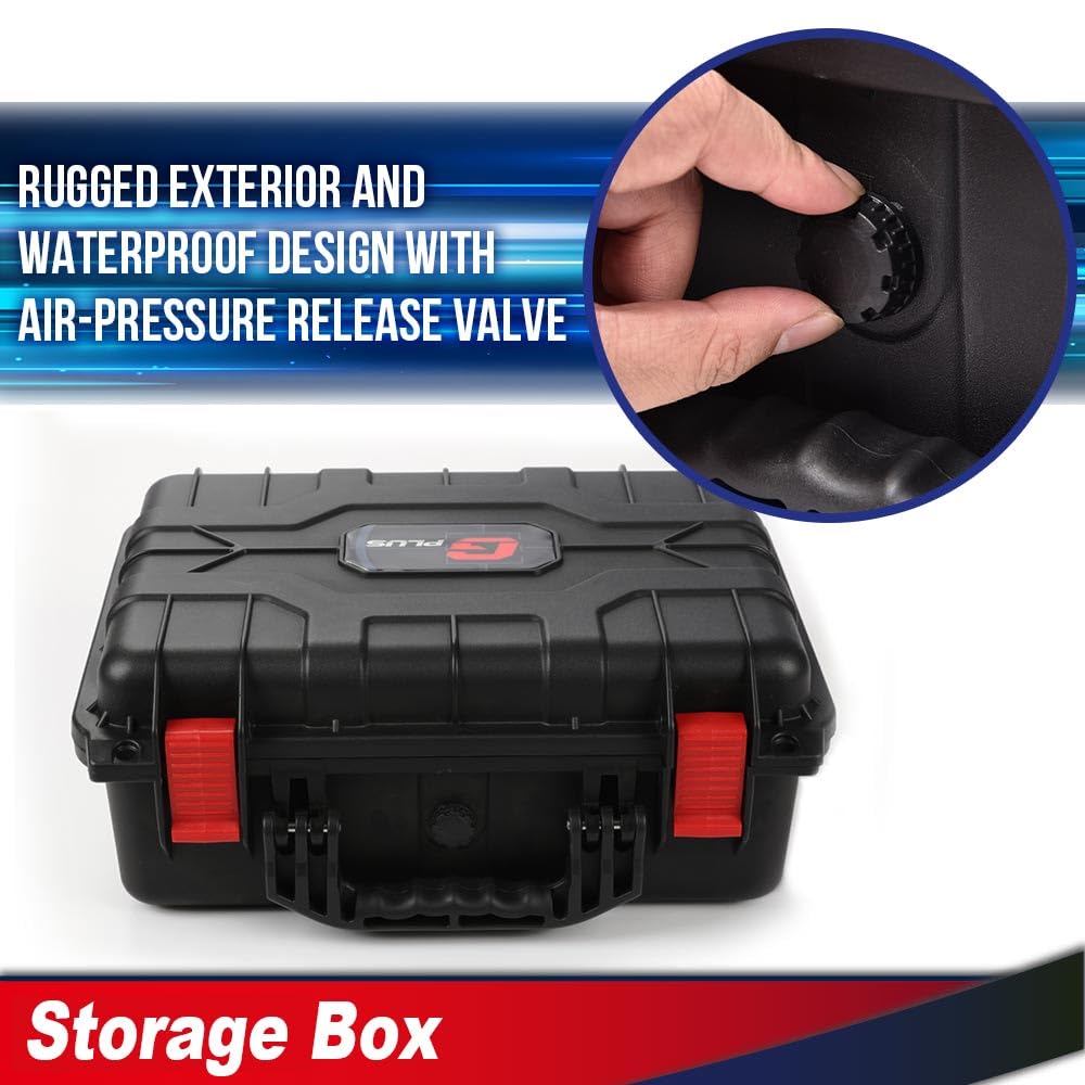 G-PLUS Hard VR Headset Carrying Case w/Foam Block Dividers,Waterproof Protector Storage Box Compatible with Meta Quest 3S/Quest 3/Quest 2,Travel Portable Case Fit Oculus Quest 3/Quest 2 Black&Orange