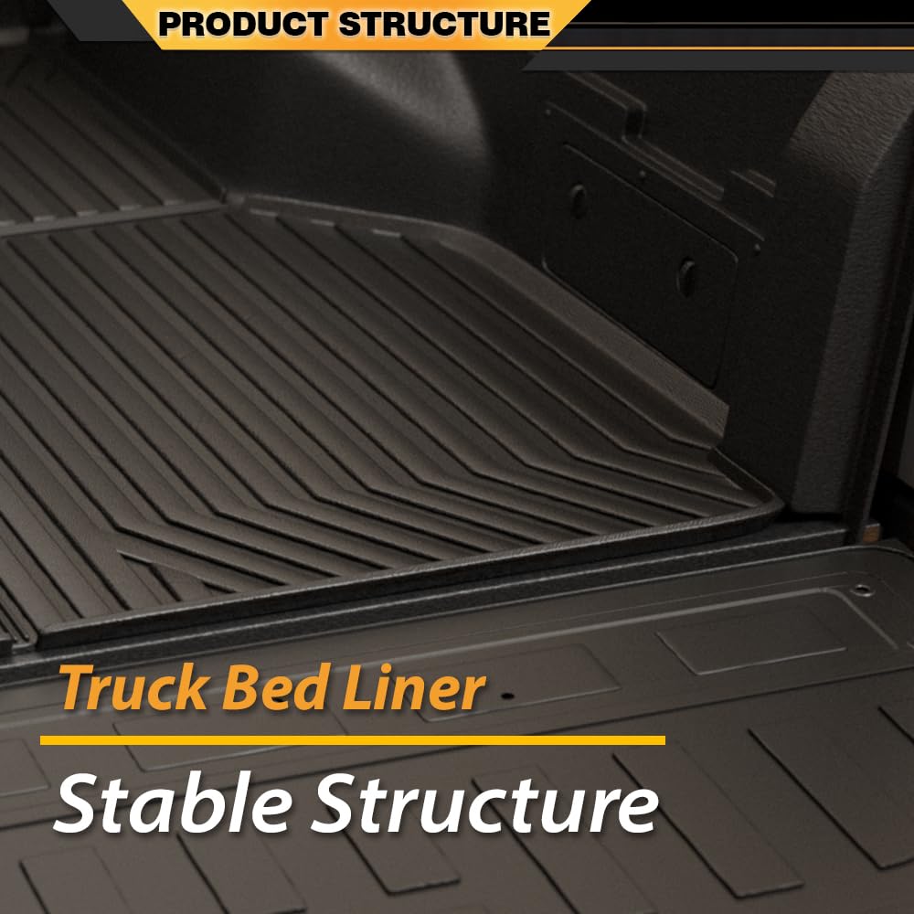 TPE Trunk Bed Mat Cargo Liner, Compatible with Honda Ridgeline 2017-2024 with 5.3FT Bed, Vehicle Interior Accessories, All Weather Full Cover Protection