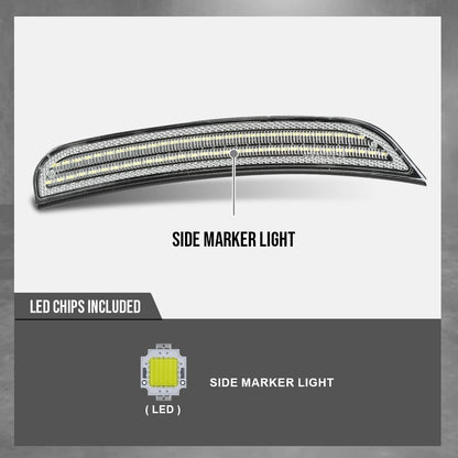 G-PLUS Side Marker Light Lamp Set Front & Rear Fender Side Compatible with Dodge Charger 2015-2022 68214405AA 68214404AA 68214127AA 68214126AA
