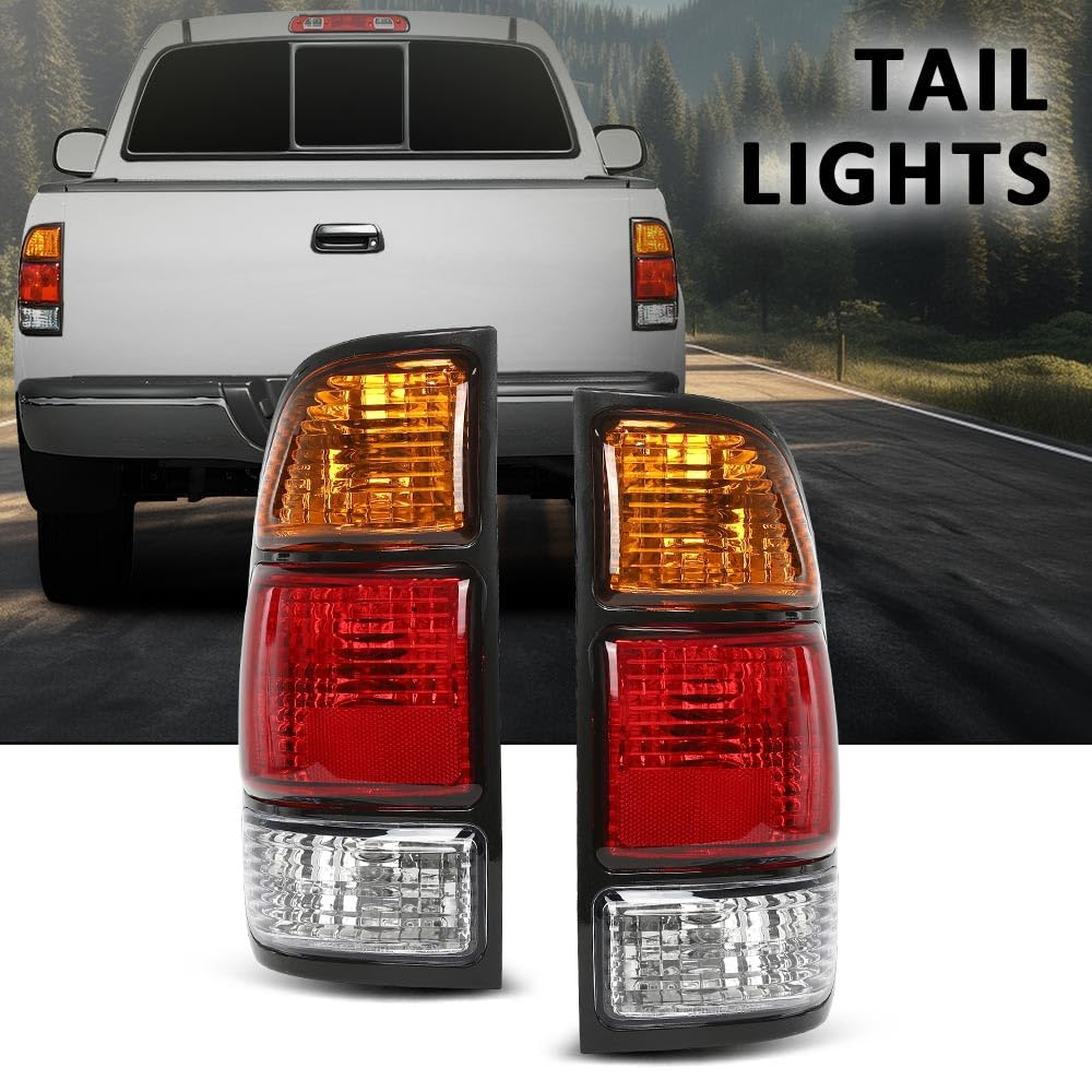 G-PLUS Rear Tail Lights Assembly w/Wiring Harness,Compatible with Toyota Tundra Regular Cab & Access Cab 2000-2006,NOT Fit 4-Door Double Cab Models Faros Traseros Left & Right Luces Traseras