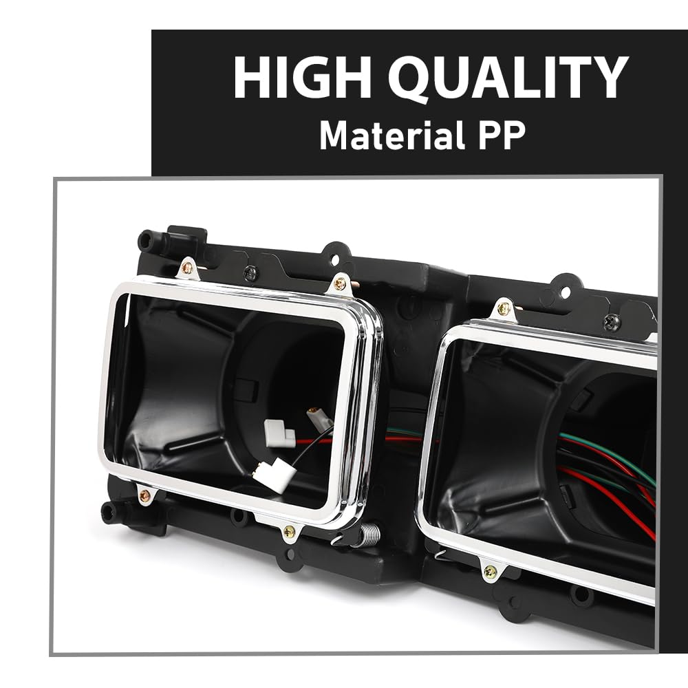 G-PLUS Headlight Housing Base Compatible with Freightliner FLD 112 120 Truck 1989-2003 Black 2Pcs A0615605002, A0615605003