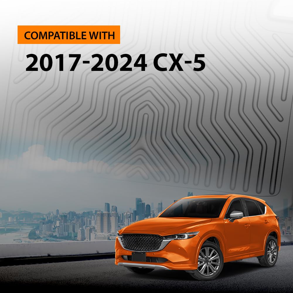 G-PLUS Floor Mats Cargo Liner Compatible with Mazda CX-5 CX5 2017-2025 Custom Fit All Weather Full Cover Protection 1st & 2nd Row Liner TPE Floor Liners Black