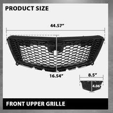 G-PLUS Front Bumper Upper Grille for Cadillac XT5 2017-2021 Gloss Black Side View