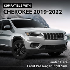 G-PLUS Fender Flare for Jeep Cherokee 2019-2023 Front Right Black Front View
