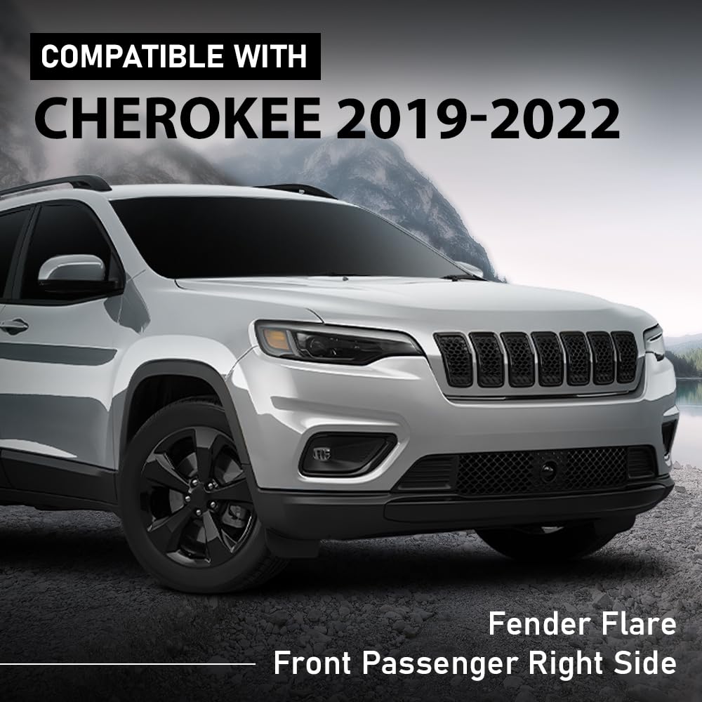 G-PLUS Fender Flare Front Right Wheel Opening Molding Compatible with Jeep Cherokee 80th Anniversary 2021,Fit Jeep Cherokee Altitude 2019-2023,Fit Jeep Cherokee Latitude Lux 2021-2022