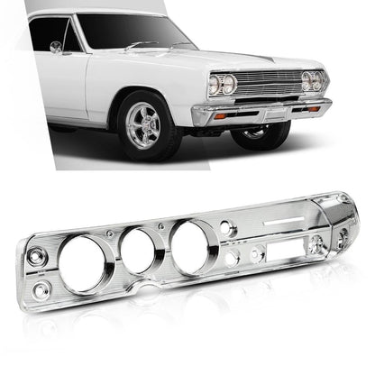 G-PLUS Dash Bezel Compatible with 1965 Chevy Chevelle El Camino without A/C Silver