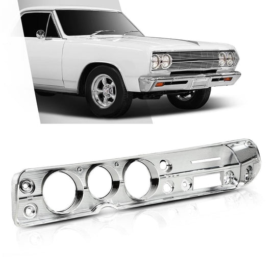 G-PLUS Dash Bezel Compatible with 1965 Chevy Chevelle El Camino without A/C Silver