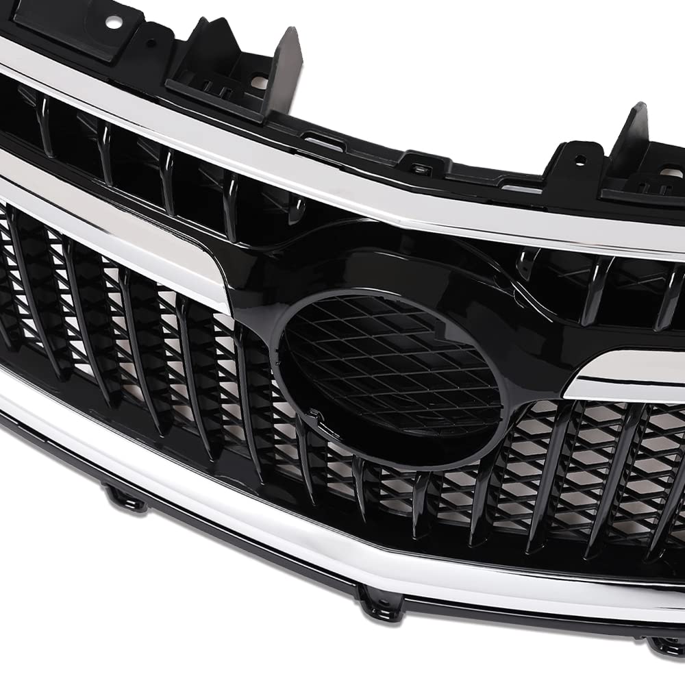 G-PLUS Front Upper Grille Replacemet Chrome Black Compatible with 2017 2018 2019 Buick Encore