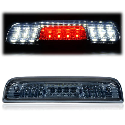 G-PLUS Rear LED Third Brake Light Compatible with Chevy Silverado/GMC Sierra 1500/2500HD/3500 2014 2015 2016 2017 2018,3rd Cargo Led Tail Lamps Smoky Lens Chrome Housing