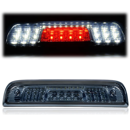 G-PLUS Rear LED Third Brake Light Compatible with Chevy Silverado/GMC Sierra 1500/2500HD/3500 2014 2015 2016 2017 2018,3rd Cargo Led Tail Lamps Smoky Lens Chrome Housing