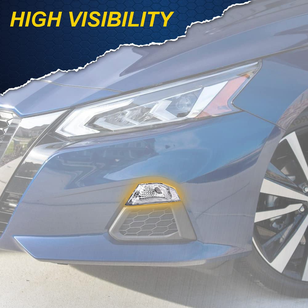 G-PLUS Signal Turn Lights Assembly Compatible with Nissan Altima 2019-2021 Clear Lens LED Lamps Parking Light | Front | 26135-6CA0A,A Pair(Left+Right)