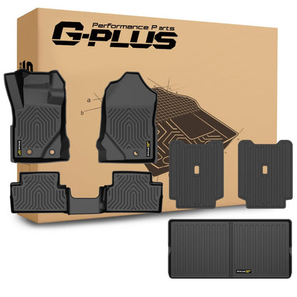 G-PLUS Floor Mats Fit Ford Bronco 2-Door 2021-2025(Not Fit Bronco Sport or Bronco 4-Door Model) 1st & 2st 3nd Row Truck Accessories Cargo Liners All Weather Protection Floor mats&Cargo Liner Black