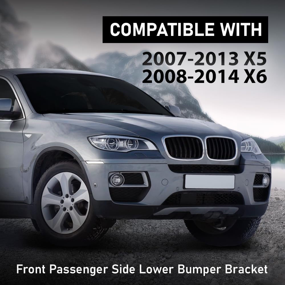 G-PLUS Front Lower Headlight Bumper Bracket Right Passenger Side Compatible with BMW X5 2007-2013/Fit BMW X6 2008-2014 51657157984 BM1245101