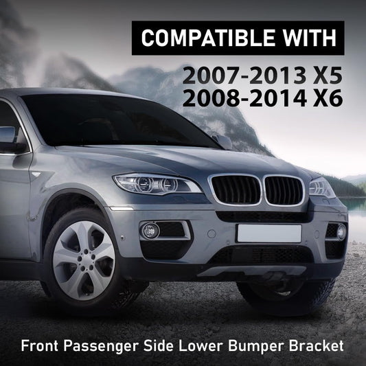 G-PLUS Front Lower Headlight Bumper Bracket Right Passenger Side Compatible with BMW X5 2007-2013/Fit BMW X6 2008-2014 51657157984 BM1245101