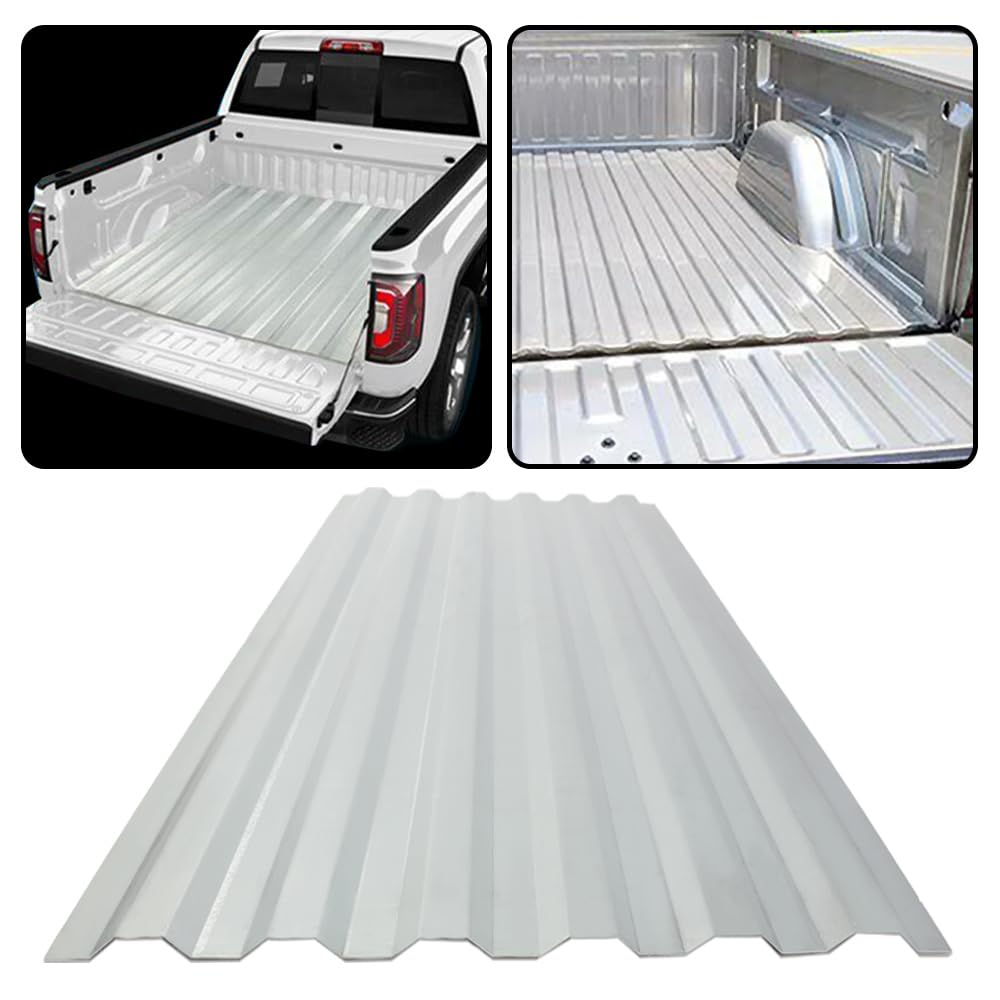 G-PLUS Bed Floor Repair Section, Compatible with Chevy Silverado 1999-2018/ Fit GMC Sierra Pickup 1999-2018, Bed Floor Rust Repair Panel Silver 48" L x 23" W Silver