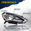 G-PLUS Headlights Assembly Fit 2016-2018 Nissan Sentra 4-Door Sedan S SL SR SV, (ONLY For Factory Halogen Models),Headlamps Black Housing, Passenger Side (Right),faros delanteros