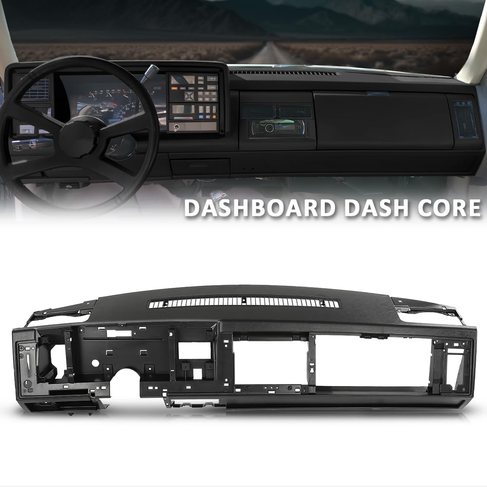 G-PLUS Dash Dashboard Core Compatible with 1988-1994 Chevy & GMC Truck Fit 1992 1993 1994 Chevy Blazer GMC Yukon Suburban Black ABS