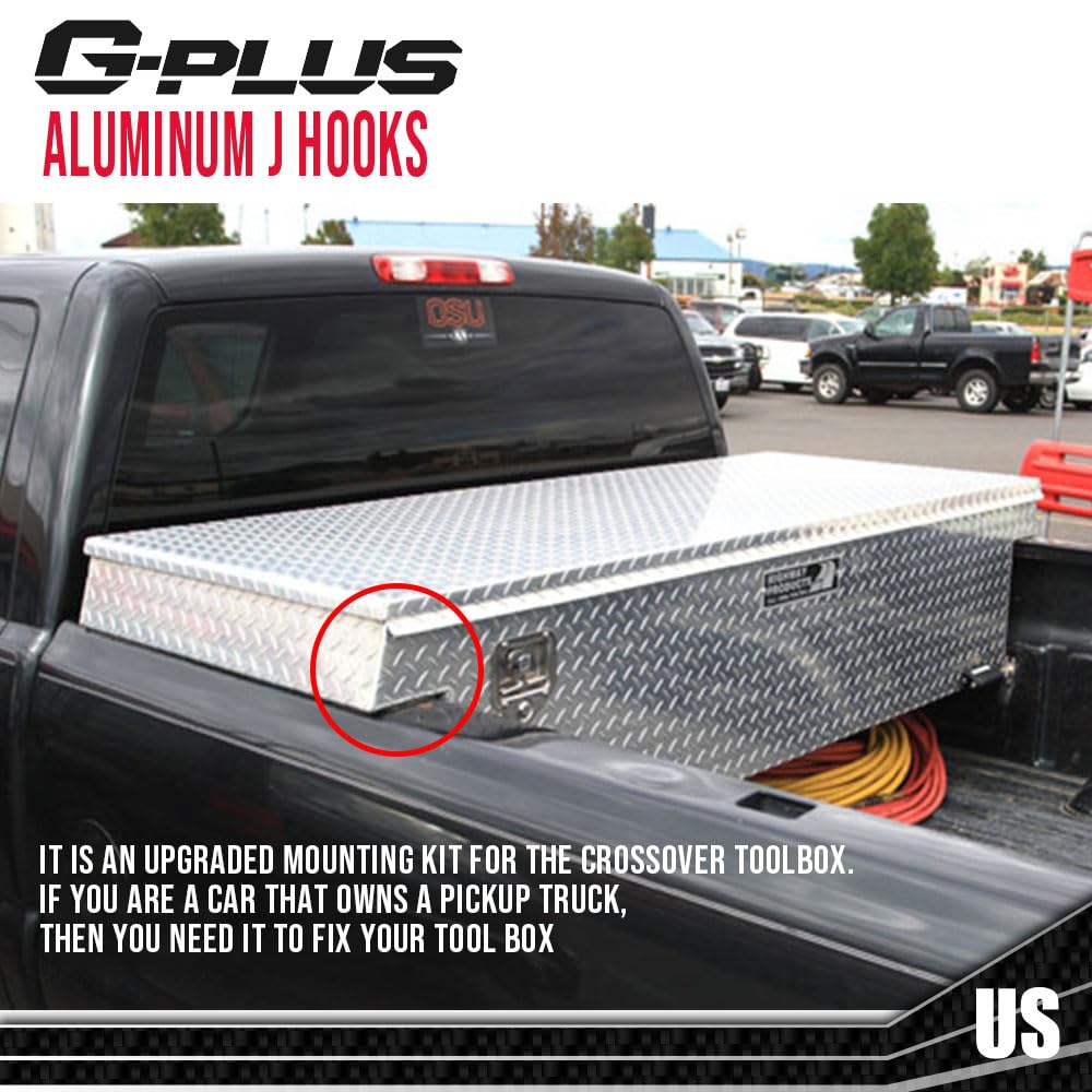 G-PLUS Truck Tool Box Mounting Kit Compatible with Tool Box Mount J Hook Toolbox Pickup Tiedown Silver