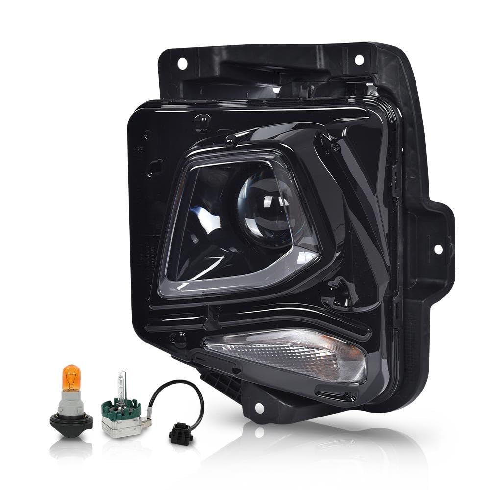 G-PLUS Headlight Headlamp Assembly w/Bulbs Compatible with Chevy Blazer 2019-2021 84588815, GM2502492, 84788649 Clear Lens Black Housing Left Driver Side Bumper Headlamps,faros delanteros