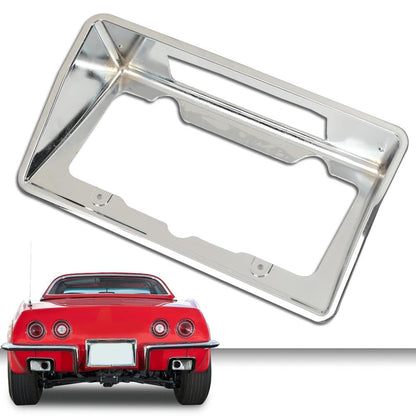 G-PLUS Rear License Plate Bezel Housing Frame Compatible with Chevy Corvette 1968 1969 1970 1971 1972 1973 3919715 Chrome