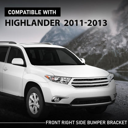 G-PLUS Front Right Bumper Bracket, Compatible with Toyota Highlander Plus 2013/ Highlander (submodel: Base, Hybrid, Hybrid Limited, Limited, SE) 2011-2013, Passenger Side, 521450E040, TO1043120