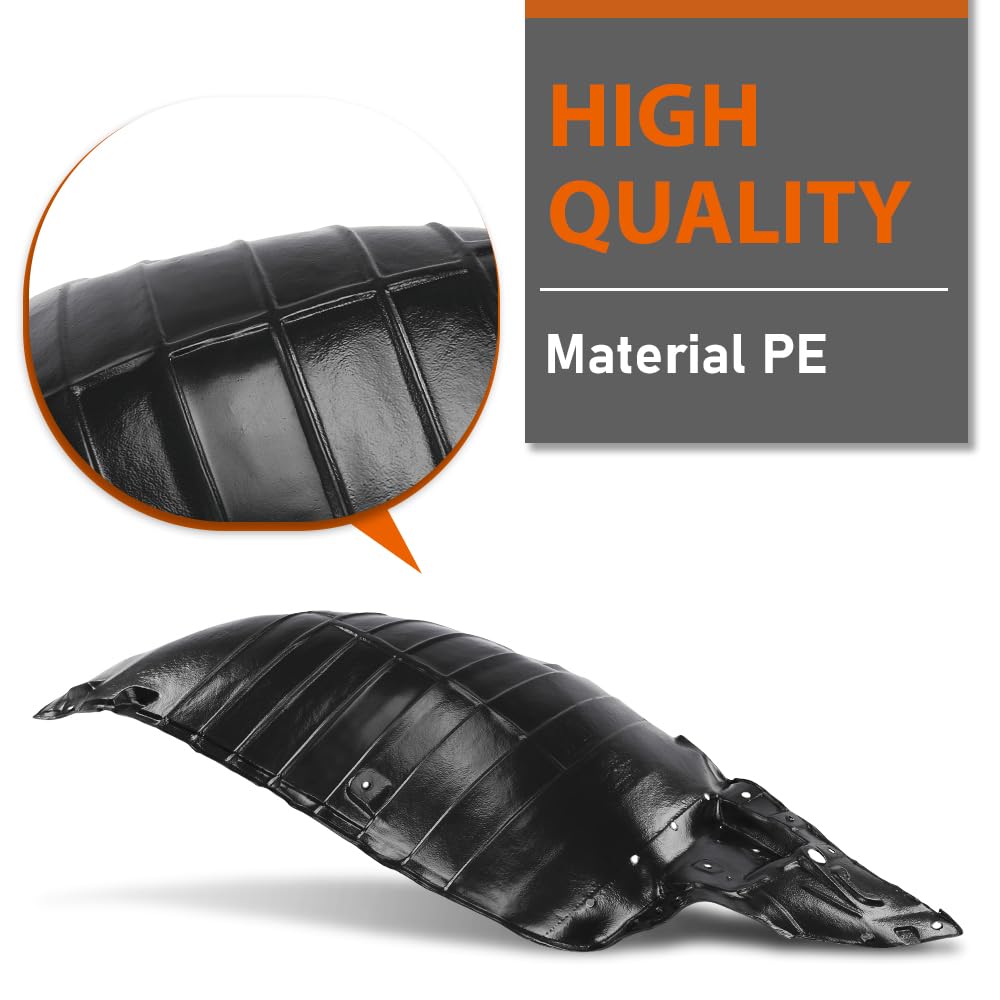 G-PLUS Front Left and Right Fender Liner Set Compatible with Nissan 370Z 2009-2020 638441EA0A, NI1249121, 638451EA0A, NI1248121 Black