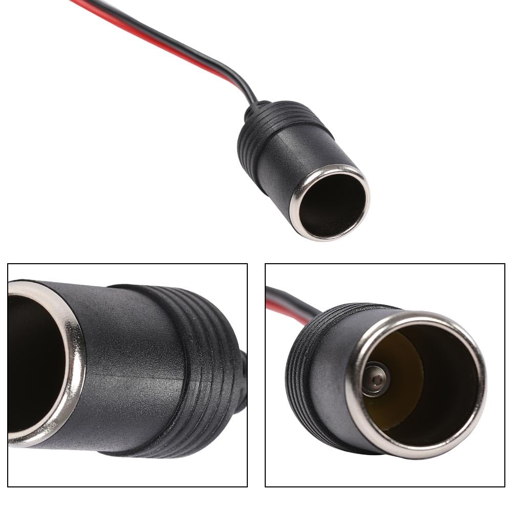 G-PLUS 12V Battery To Cigarette Lighter Adapter Alligator Clamp Clip 12 Volt Car Socket