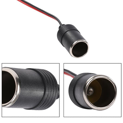 G-PLUS 12V Battery To Cigarette Lighter Adapter Alligator Clamp Clip 12 Volt Car Socket Red and Black