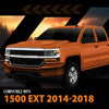 G-PLUS Rocker Panel Covers Compatible with Chevy Silverado 1500 Extended Cab 2014-2018 Black