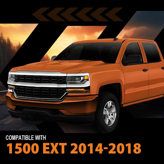G-PLUS Rocker Panel Covers Compatible with Chevy Silverado 1500 Extended Cab 2014-2018 Black
