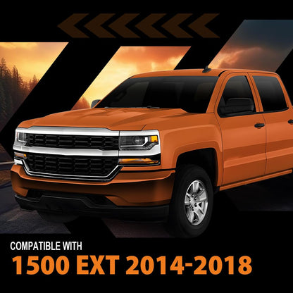 G-PLUS Rocker Panel Covers Compatible with Chevy Silverado 1500 Extended Cab 2014-2018 Black