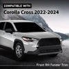 G-PLUS Front Right Fender Flare Compatible with Toyota Corolla Cross (Submodel: L, LE, XLE) 2022 2023 756010A040, TO1291125