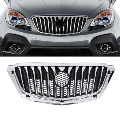 G-PLUS Front Grille Black with Chrome Molding Compatible with 2013 2014 2015 BUICK Encore 16 Encore AWD 95292990, 95384115, 25980527, GM1200690