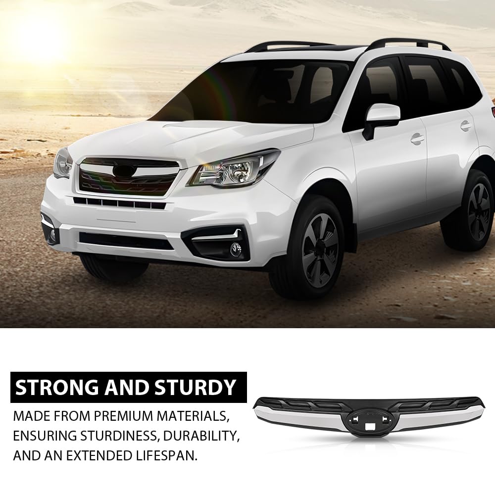 G-PLUS Hood Top Grille Compatible with Subaru Forester 2017-2018,Fit For Models With Type 2 Grille 91121SG240