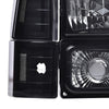 G-PLUS Headlights Assembly w/Bulbs Fit Chevy Suburban C1500 C2500 K1500 K2500 1994-1999, Fit GMC C2500 K2500 1994-2000, Left & Right Headlamps Assembly, Smoky Lens Black Housing Clear Reflector