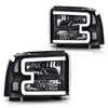 G-PLUS LED Headlights, Compatible with Ford F250 F350 F450 F550 2005 2006 2007 Super Duty Headlamps,Clear Lens Black Housing Clear Reflector Left & Right
