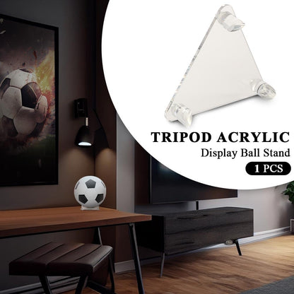 G-PLUS Tripod Acrylic Display Ball Stand Clear for Basketball Football Soccer Bowling, 3 Peg Holder