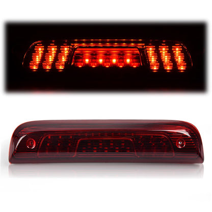 G-PLUS High Mount Rear 3rd Third Brake Light Compatible With 2014-2018 Chevy Silverado GMC Sierra 1500 2500 HD 3500 HD LED Cargo Tail Lamp Black Housing Red Lens