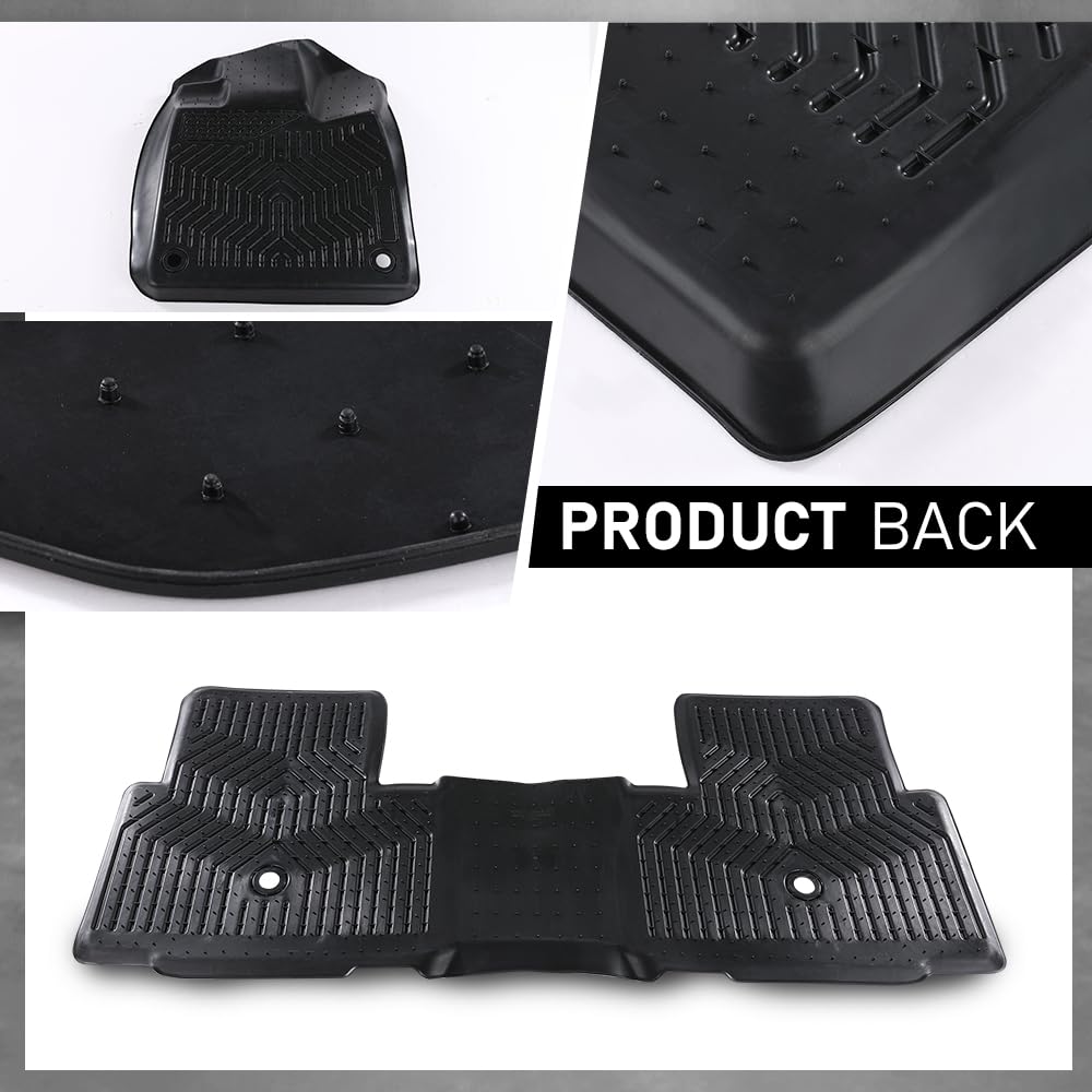 G-PLUS Floor Mats Compatible with Honda Pilot 2023-2025 TPE All Weather Full Cover Protection 4 Piece Black Floor Liners