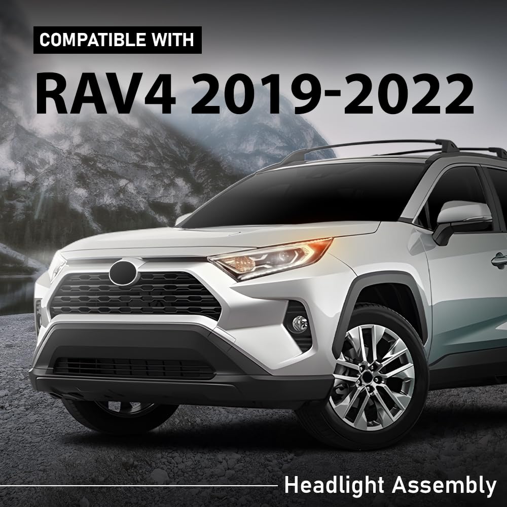 G-PLUS LED Headlights Assembly Front Headlamp Left Compatible with Toyota RAV4 XLE Hybrid XSE/Limited 2019-2022 81150-0R162 Bumper Headlamps,faros delanteros
