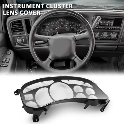 G-PLUS Instrument Cluster Lens Cover Compatible with Chevy Tahoe Silverado 1500 GMC Yukon Sierra 1999 2000 2001 2002 16227347 Black