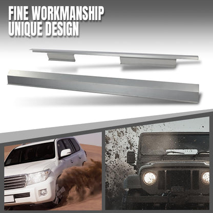 G-PLUS Outer Rocker Panels Compatible with 2009-2014 Ford F150 4 Door Crew Cab silvery