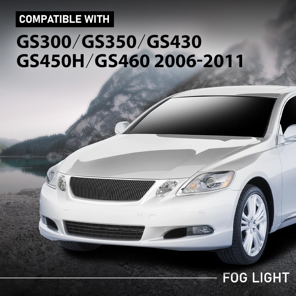 G-PLUS Fog Lights Assembly Lamp Clear Lens Compatible with Lexus GS300 GS350 GS430 GS450h GS460 2006-2011 8122130282