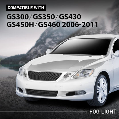 G-PLUS Fog Lights Assembly Lamp Clear Lens Compatible with Lexus GS300 GS350 GS430 GS450h GS460 2006-2011 8122130282