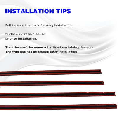 G-PLUS Body Side Molding Trim 1/18" Compatible with 2014-2018 Chevy Silverado/GMC Sierra Crew Cab,4pcs (Black)